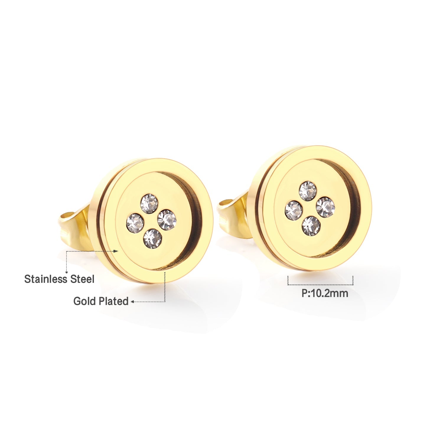 Iolanda Button Shape Studs