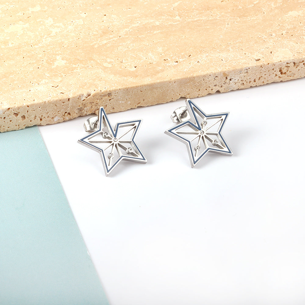 Graziela	Star Shape Studs -Silver