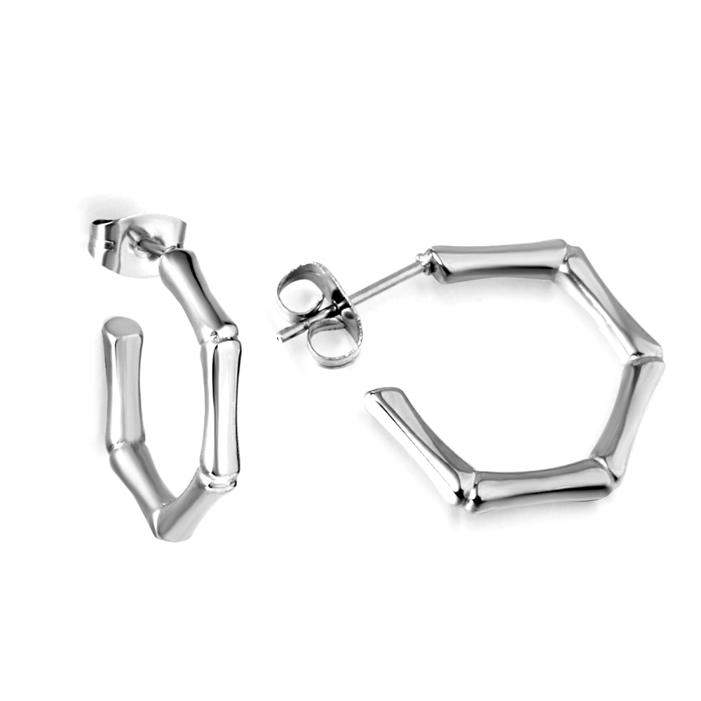 Milena Bamboo Hoops -Silver