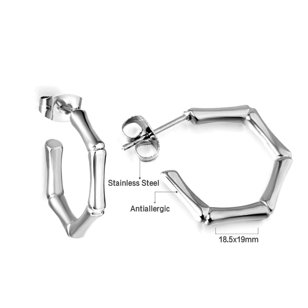 Milena Bamboo Hoops -Silver