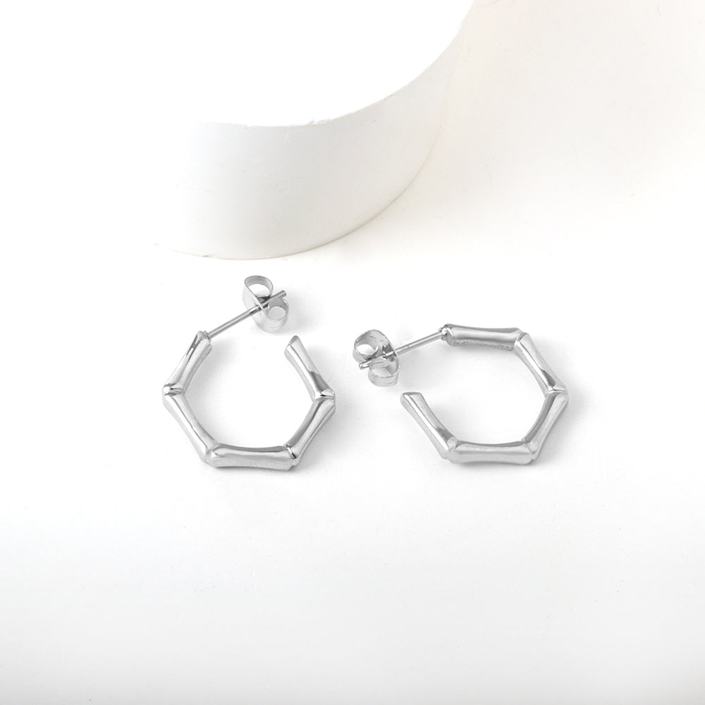 Milena Bamboo Hoops -Silver