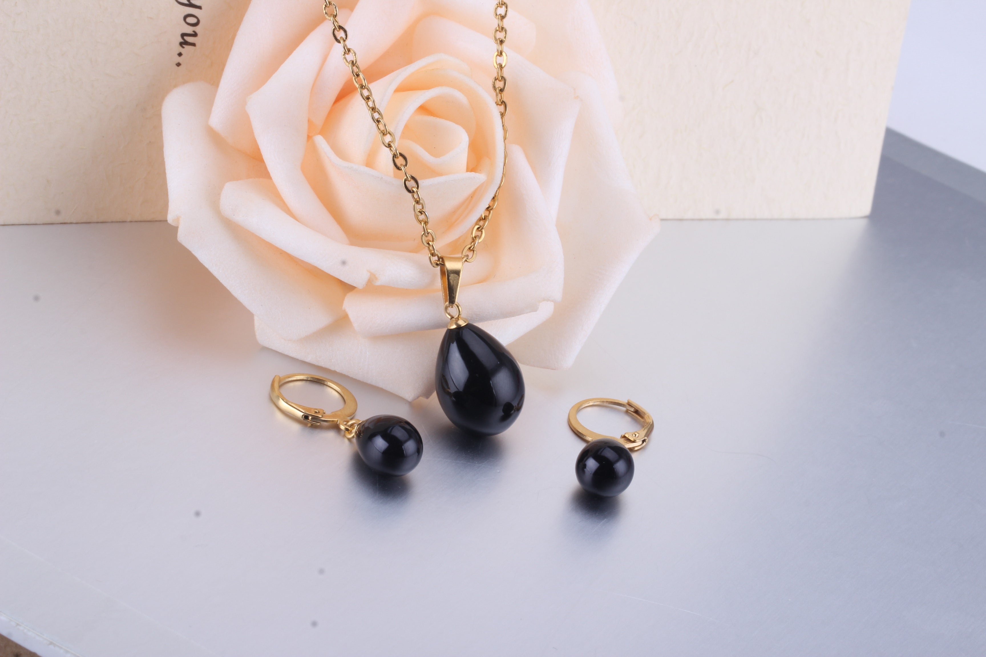 Belle Black Pearl Drop Set | Buy Set or Individual