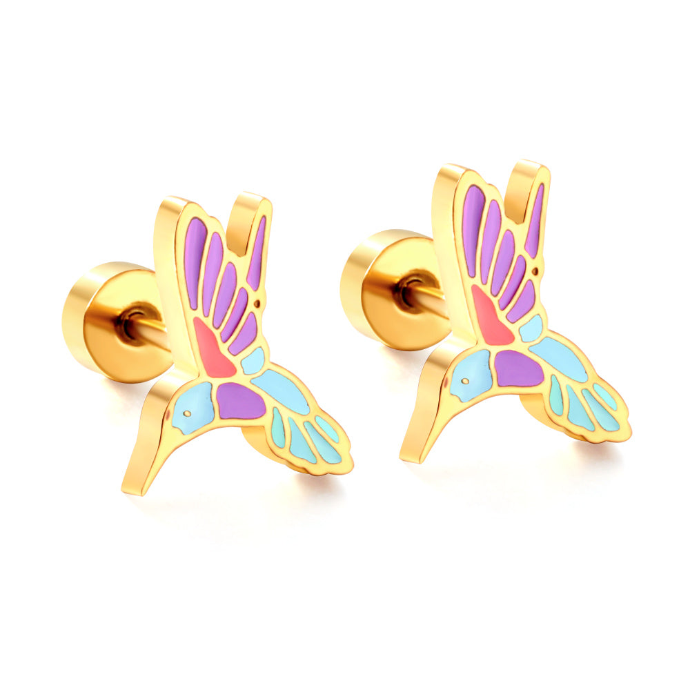 Alice Humming Bird Flat Back Studs