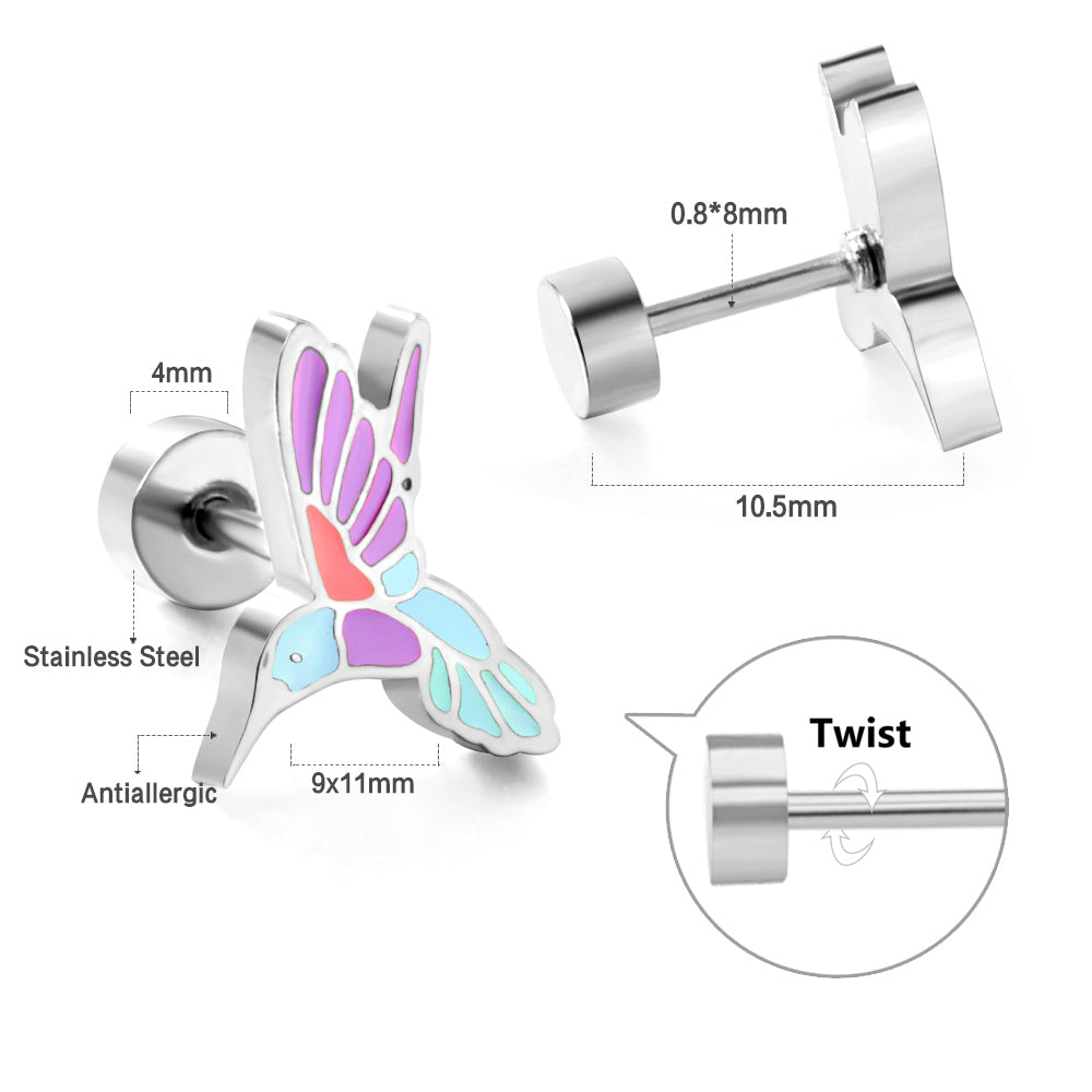 Alice Humming Bird Flat Back Studs