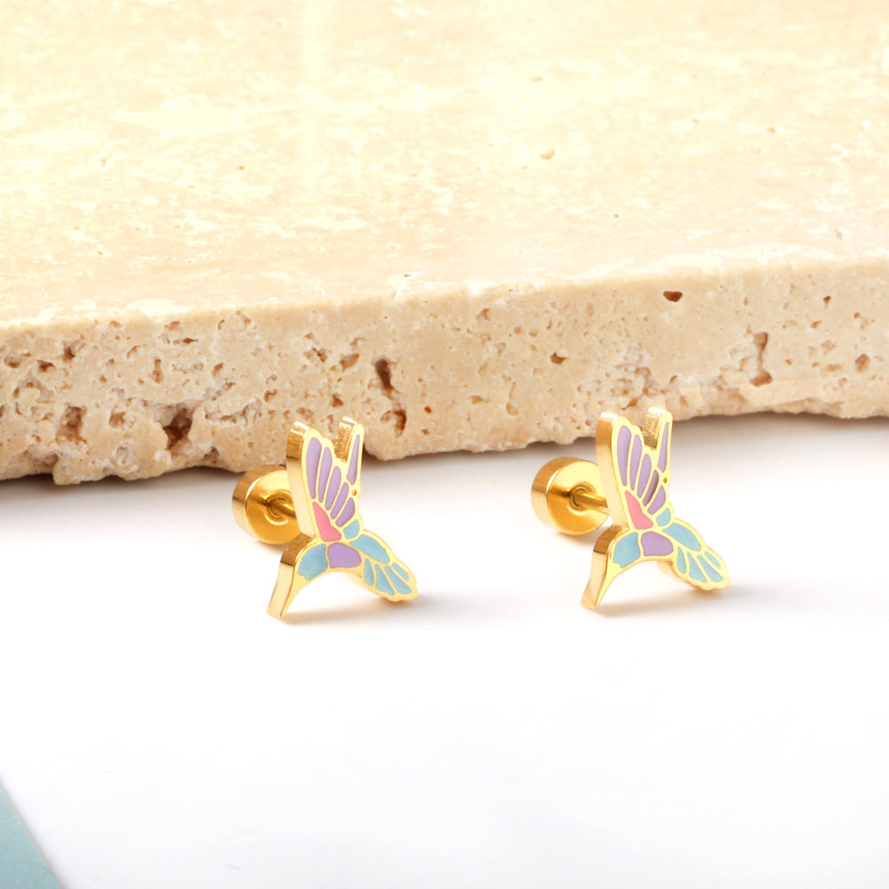 Alice Humming Bird Flat Back Studs