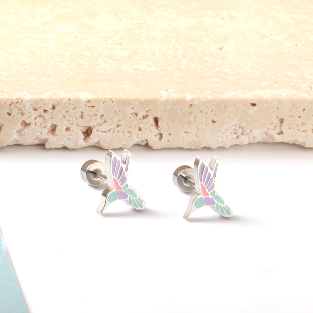 Alice Humming Bird Flat Back Studs