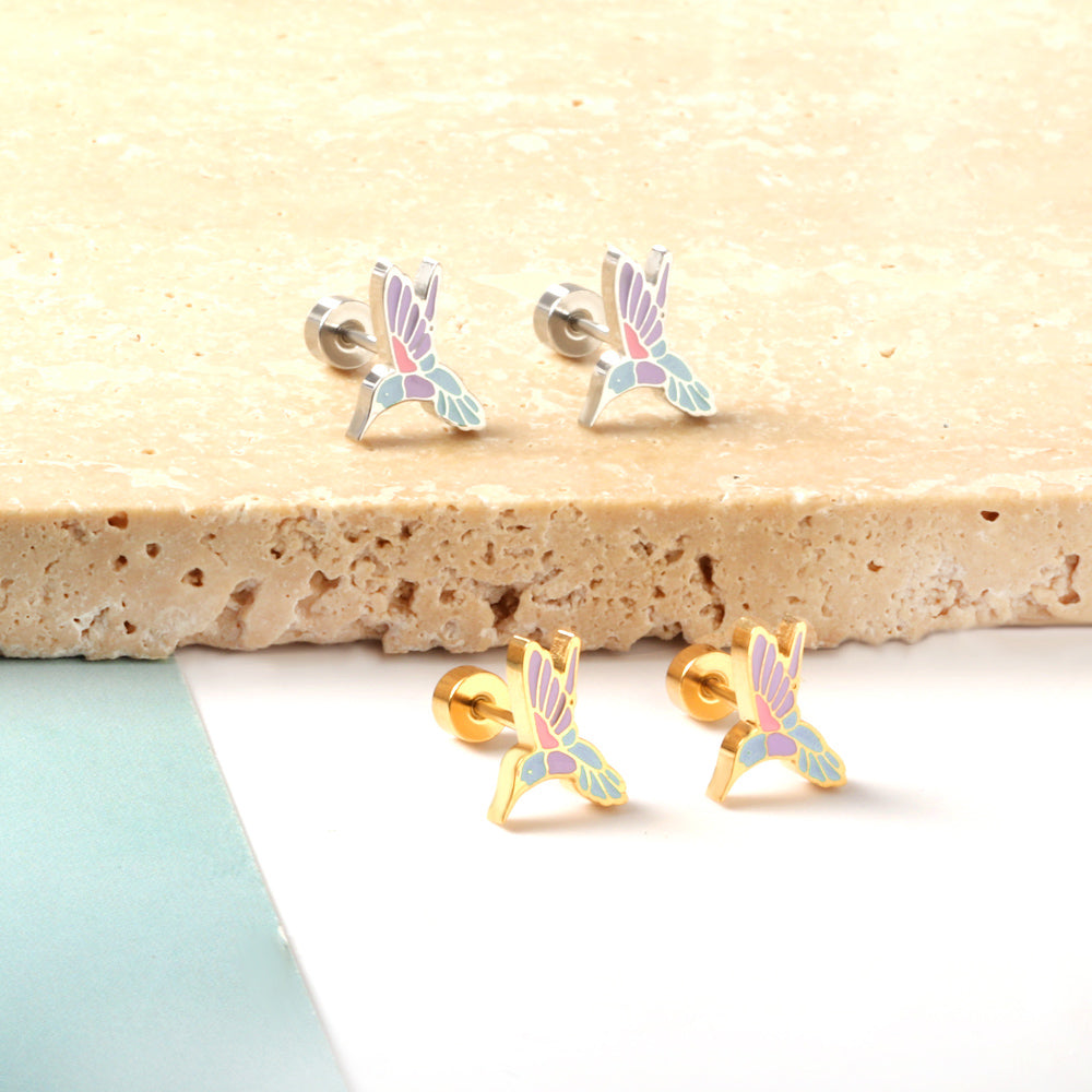 Alice Humming Bird Flat Back Studs