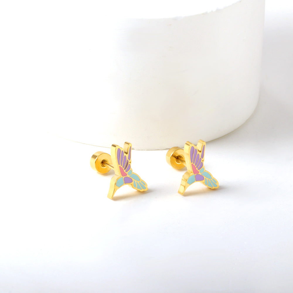 Alice Humming Bird Flat Back Studs
