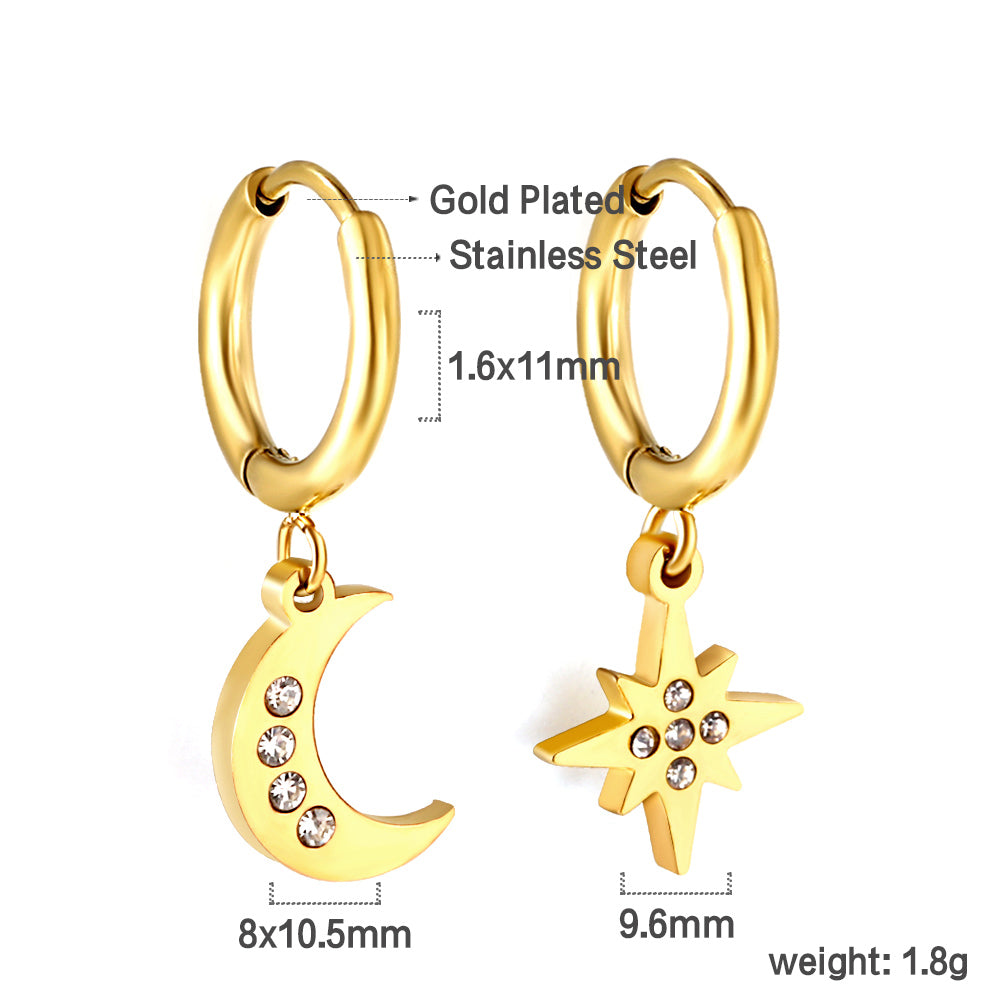 Thea Moon & Star Gold Hoops