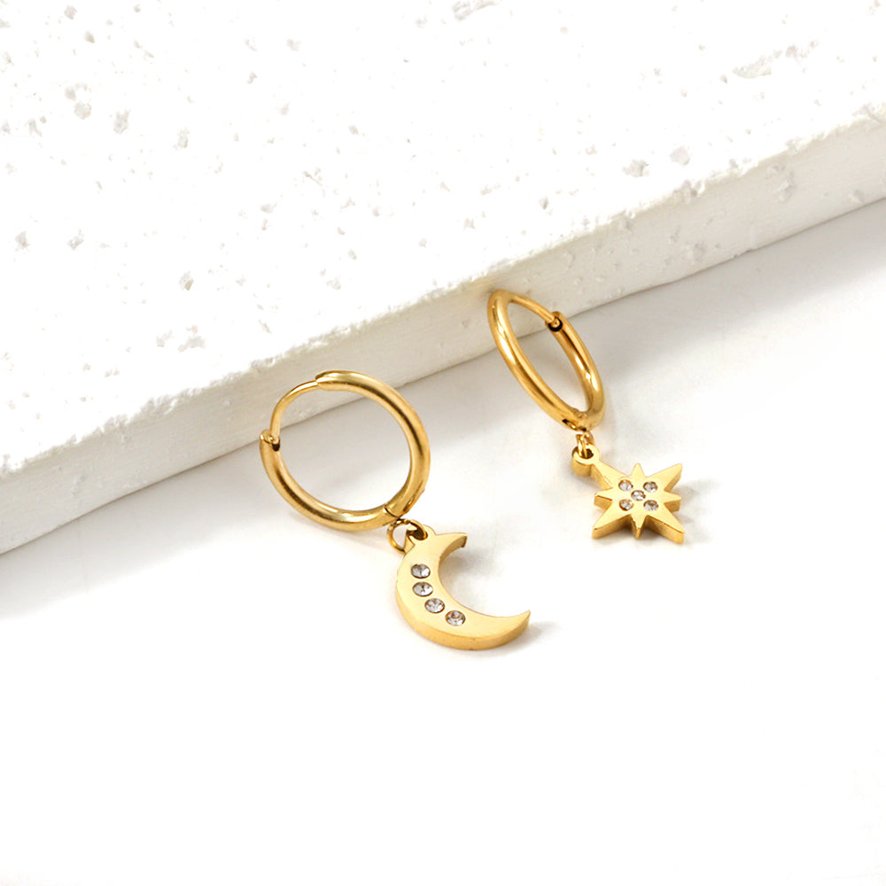 Thea Moon & Star Gold Hoops