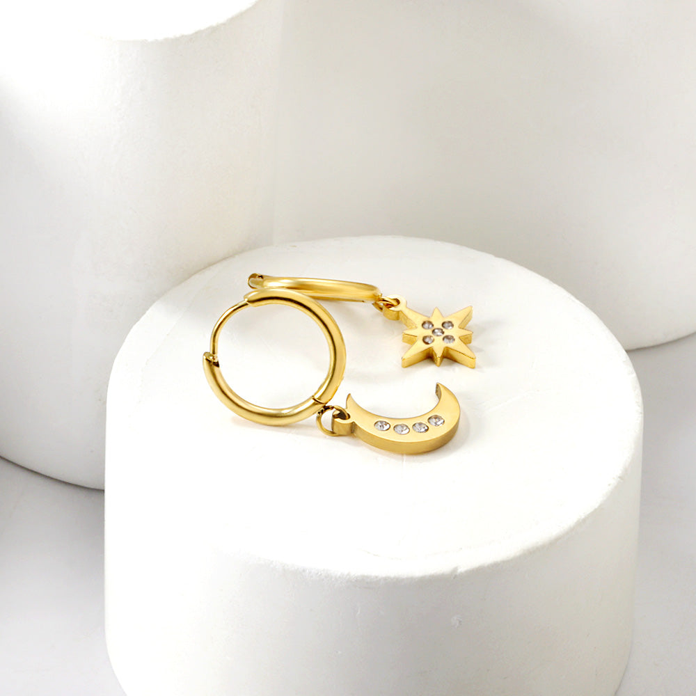 Thea Moon & Star Gold Hoops