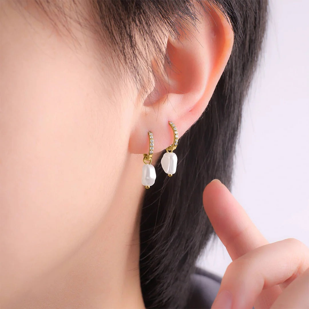 Echo Pearl Hoops Earrings