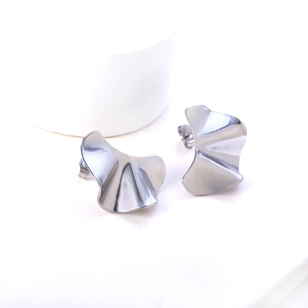 Elena Wavy Studs | Waterproof 18k Gold & Silver