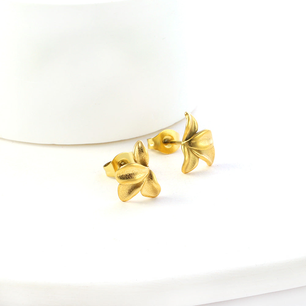 Diva Tropical Leaves Studs | Waterproof 18k Gold & Silver
