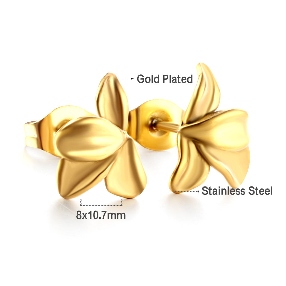 Diva Tropical Leaves Studs | Waterproof 18k Gold & Silver