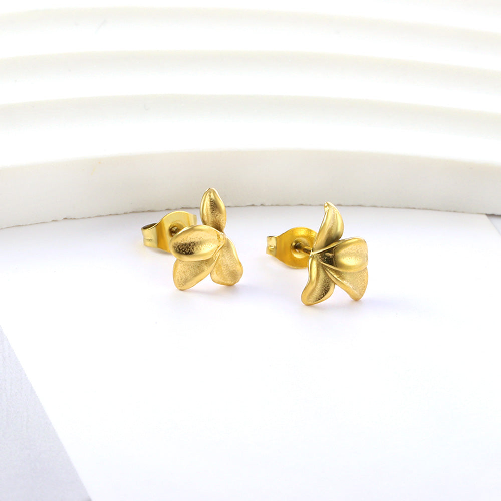 Diva Tropical Leaves Studs | Waterproof 18k Gold & Silver