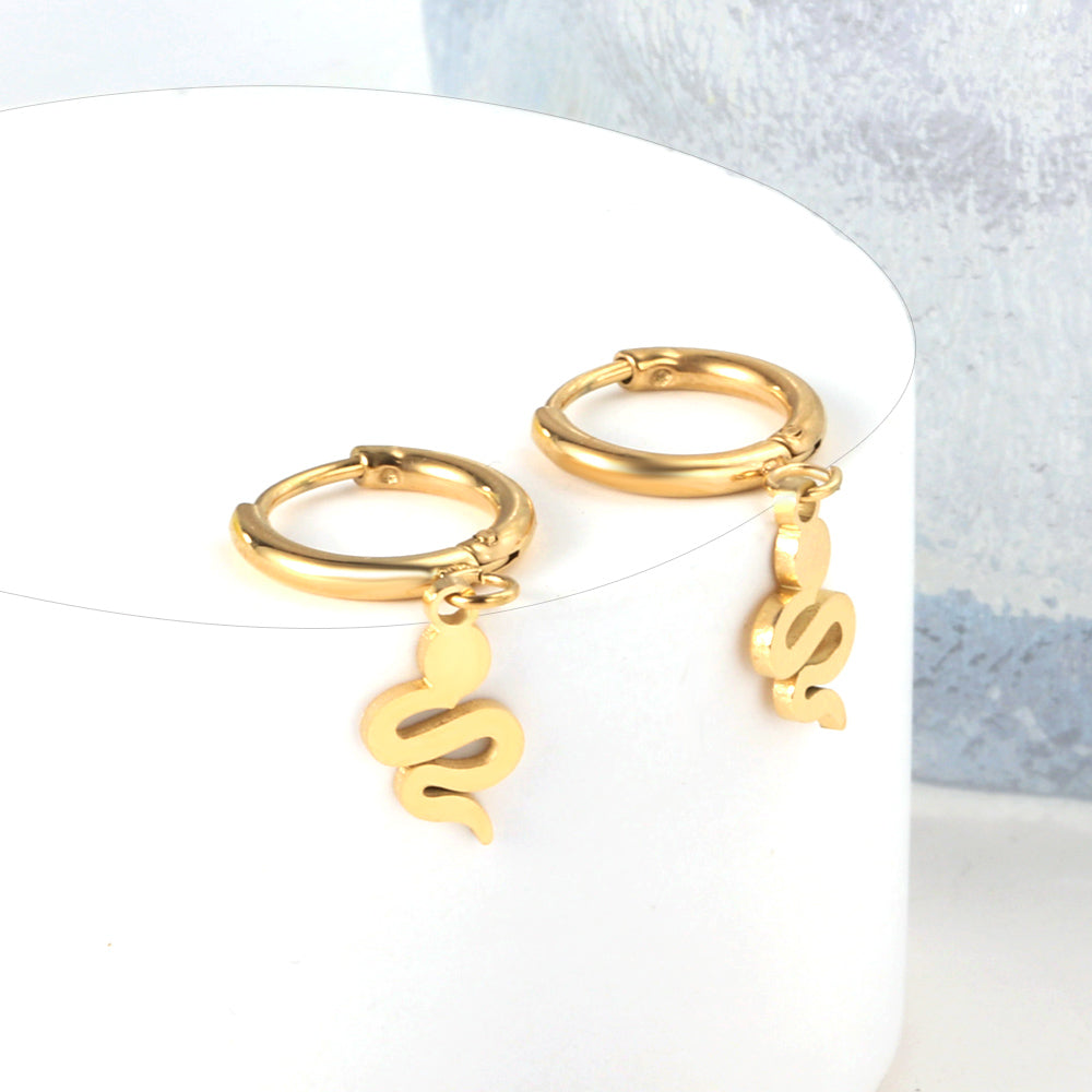Iris Serpentine Gold Hoops