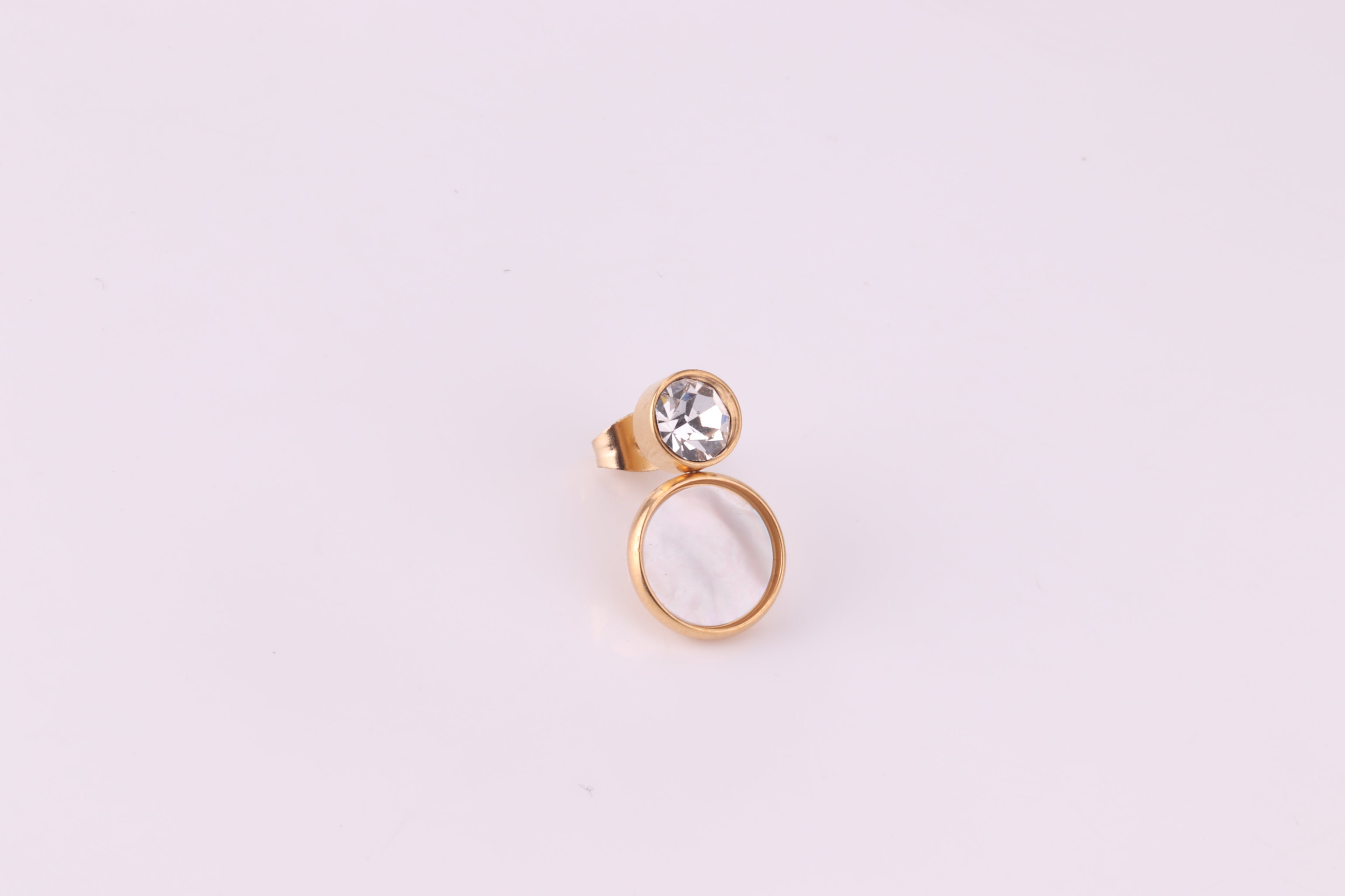 Bella Round Pink Enamel Set with CZ Accent | Buy Set or Individual