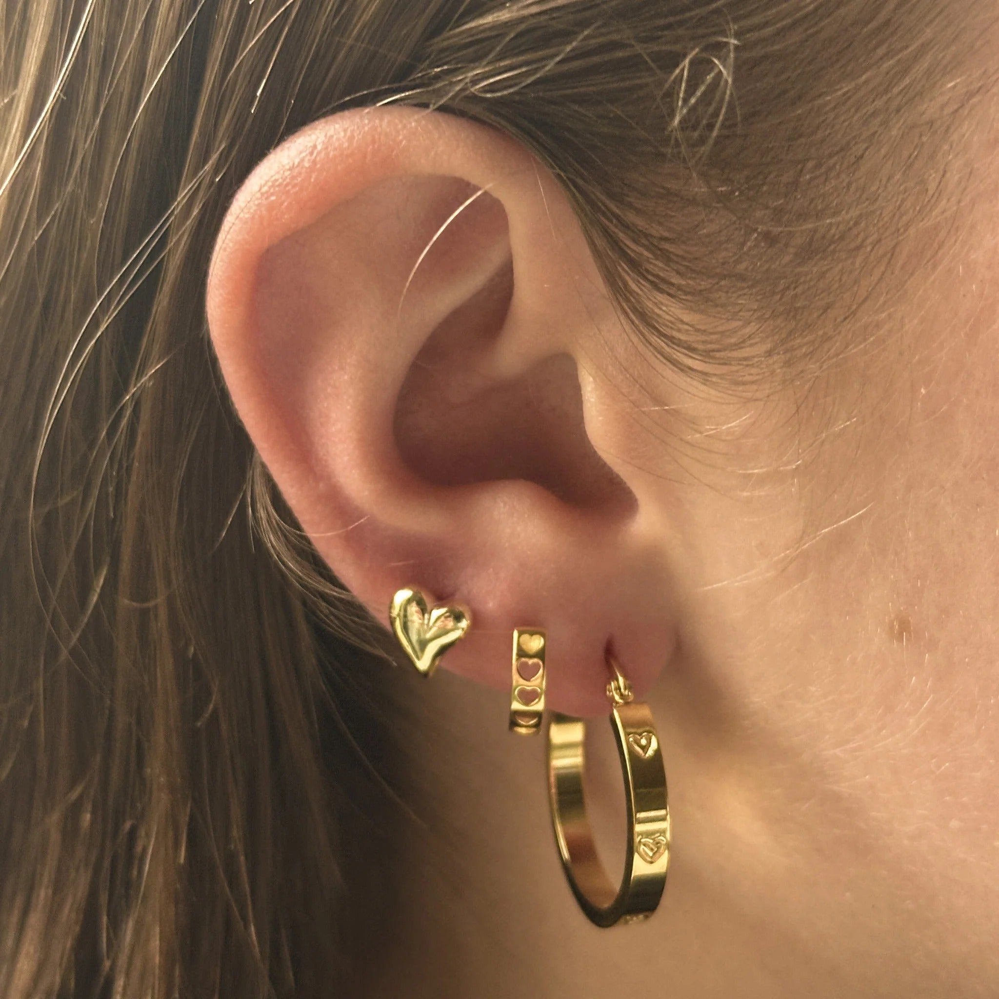 Mist Heart Hoops Earrings