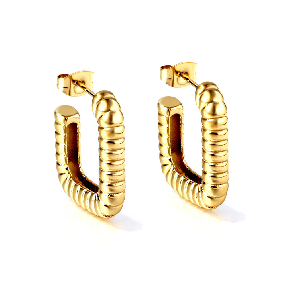 Kiara U Shape Hoops -Gold