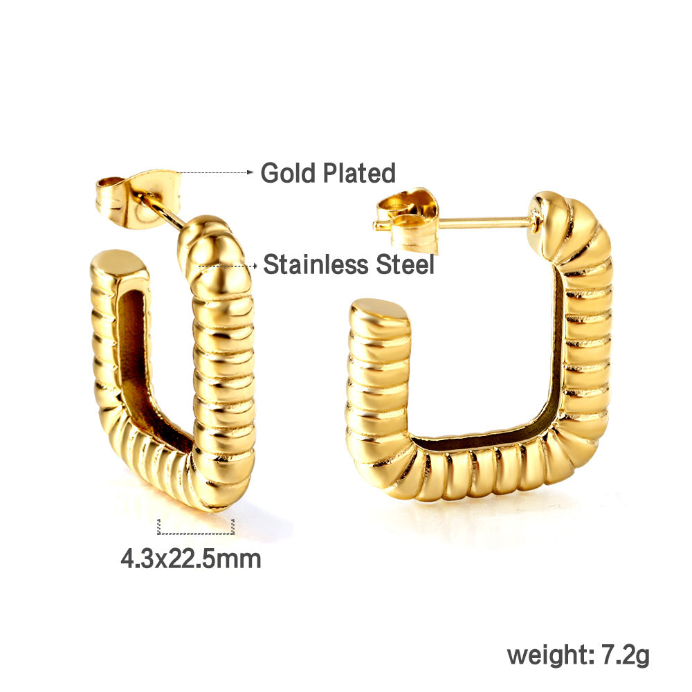 Kiara U Shape Hoops -Gold