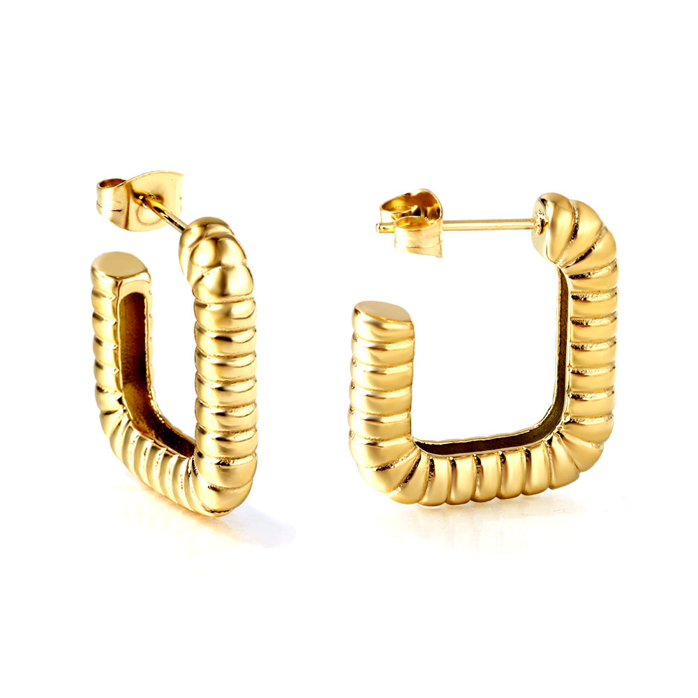 Kiara U Shape Hoops -Gold