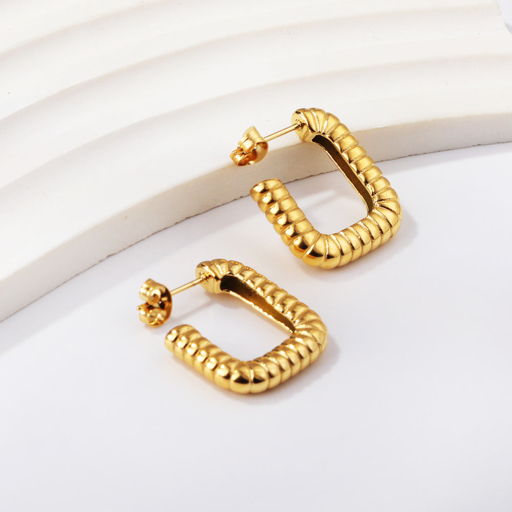 Kiara U Shape Hoops -Gold