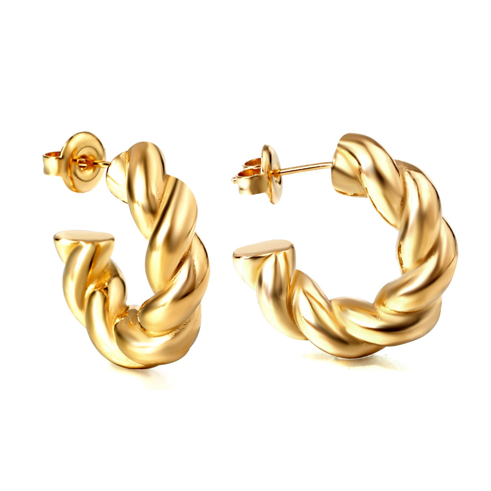 Leda Twisted	Hoops -Gold