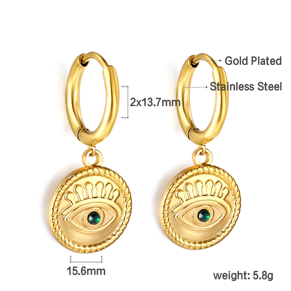 Leila Evil Eye	Huggie Hoops -Gold