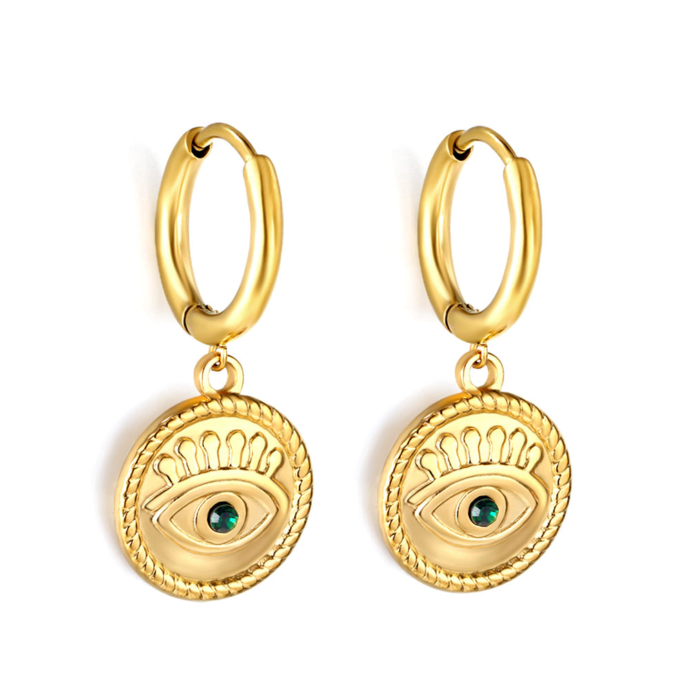 Leila Evil Eye	Huggie Hoops -Gold