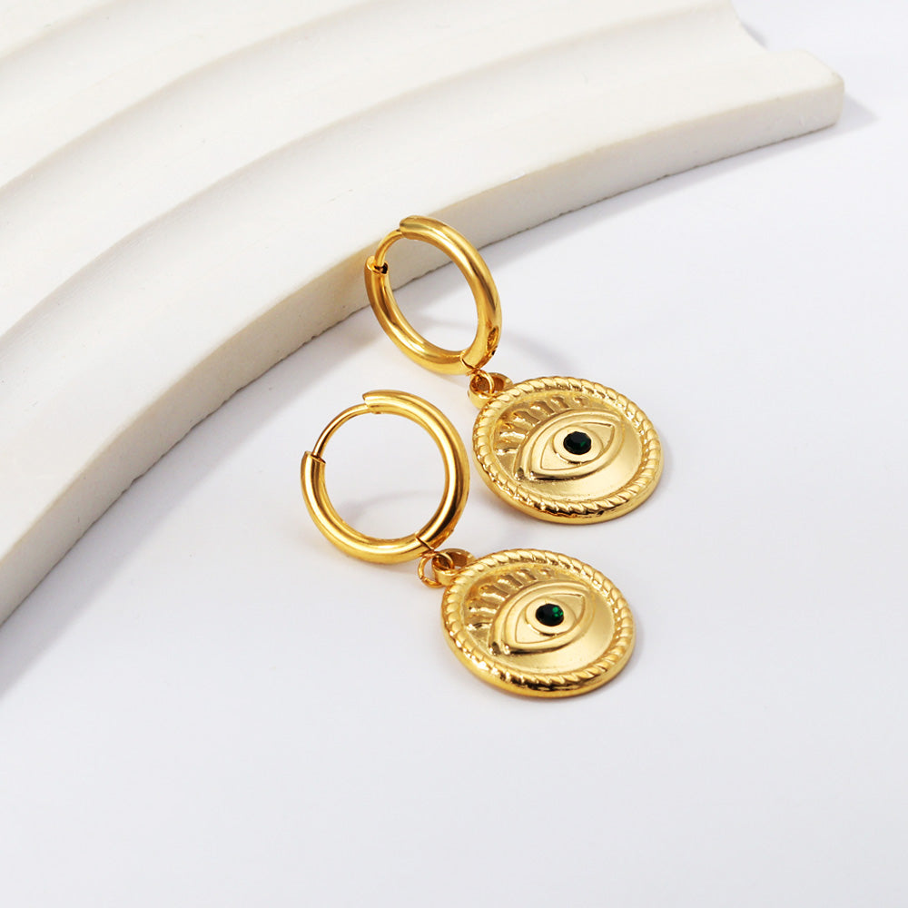 Leila Evil Eye	Huggie Hoops -Gold