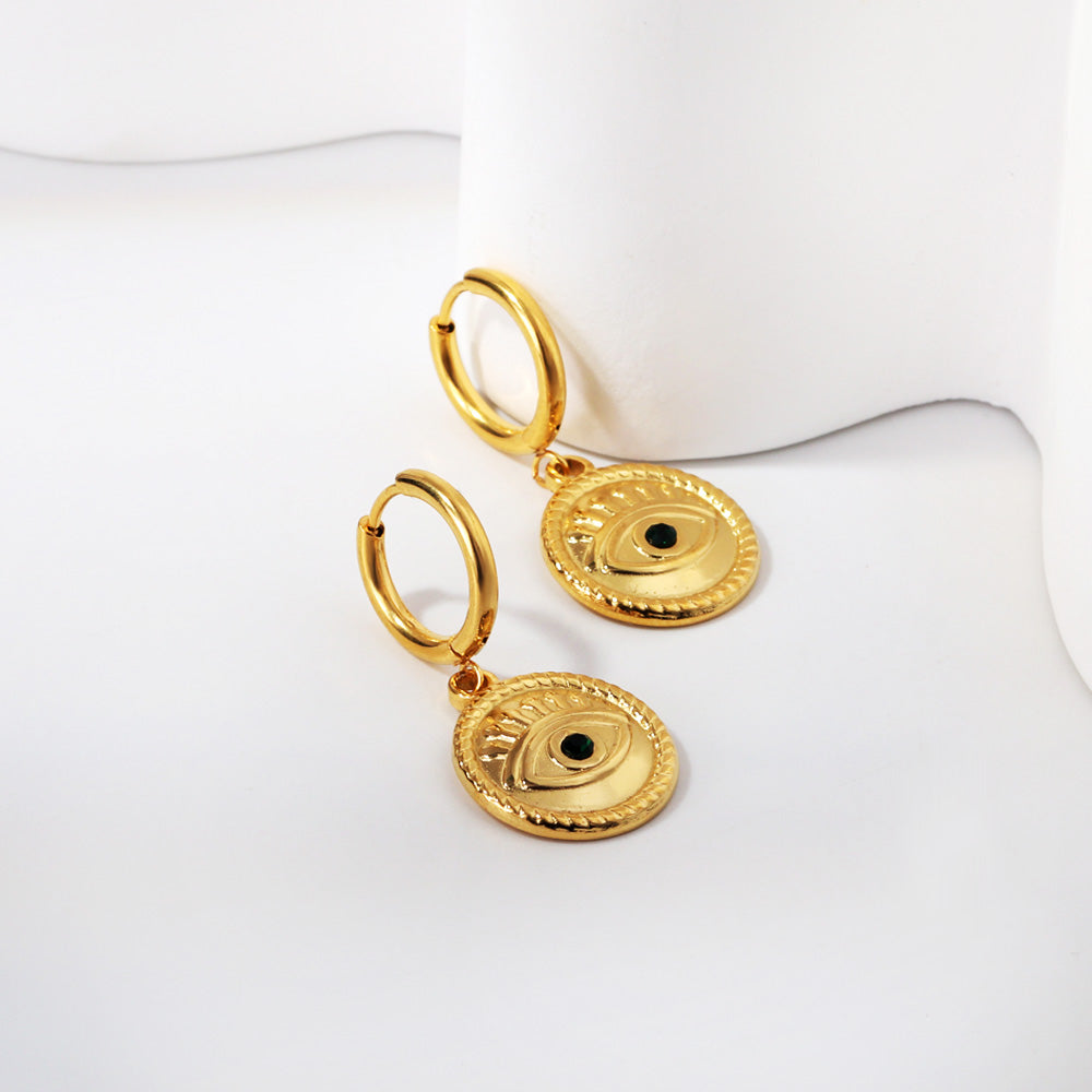 Leila Evil Eye	Huggie Hoops -Gold