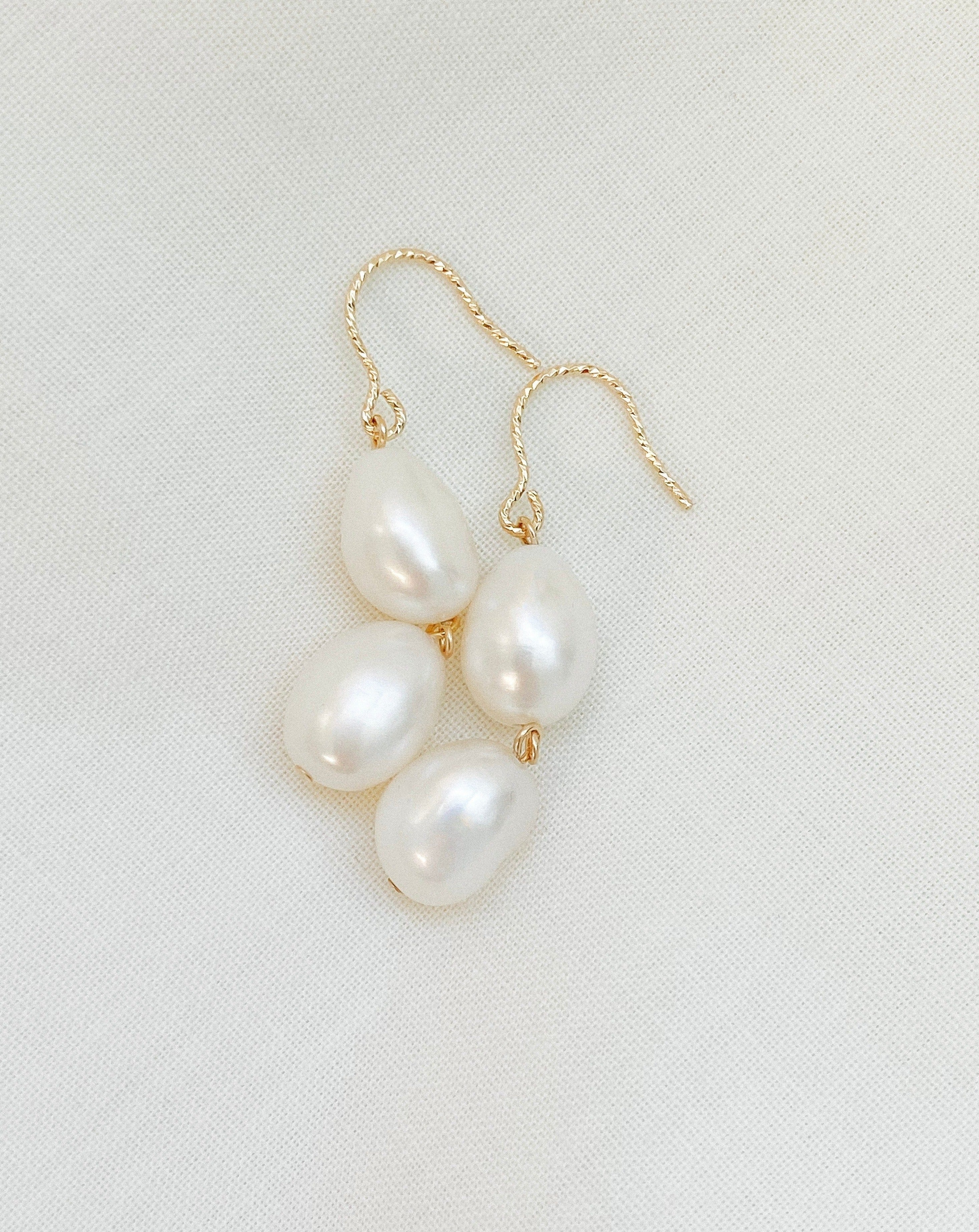 Charleston 18K Gold Sterling Silver AAA Freshwater Pearl Drops