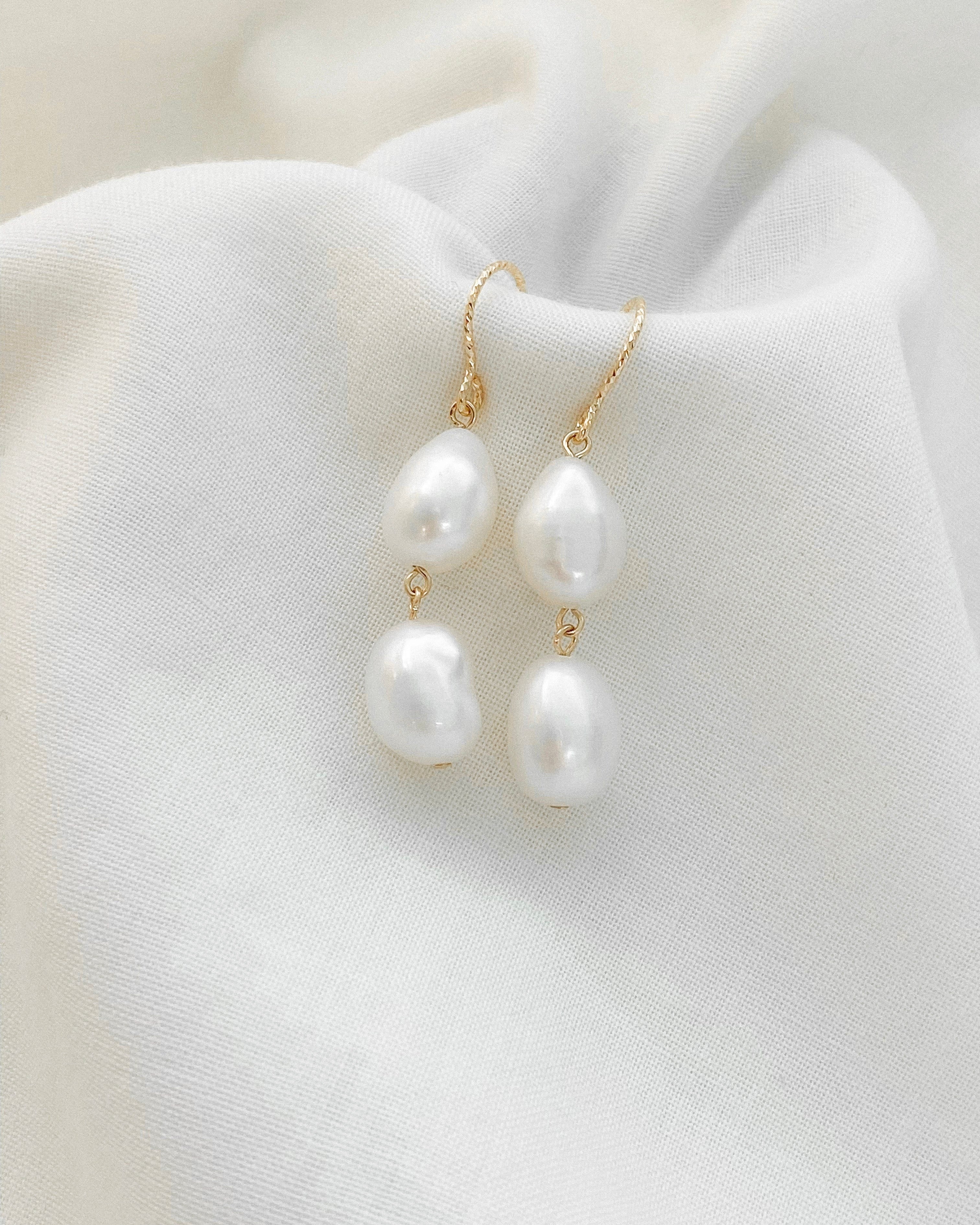 Charleston 18K Gold Sterling Silver AAA Freshwater Pearl Drops