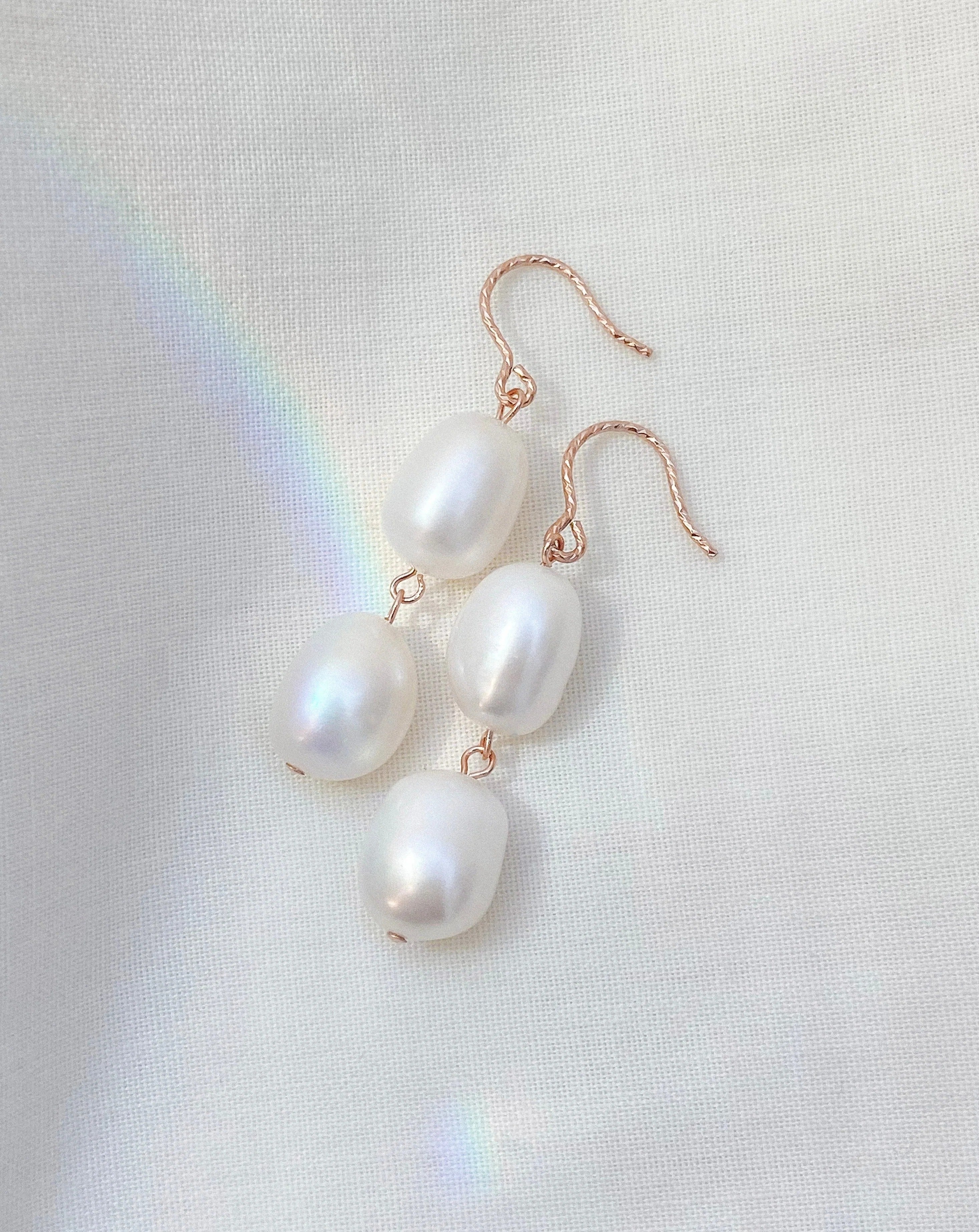 Charleston 18K Gold Sterling Silver AAA Freshwater Pearl Drops