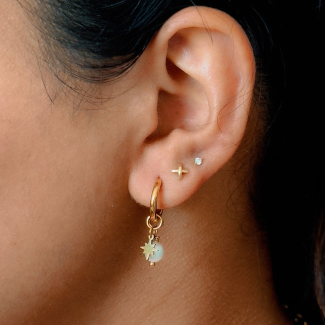 Raina Freshwater Pearl Hoops | Waterproof 18K Gold