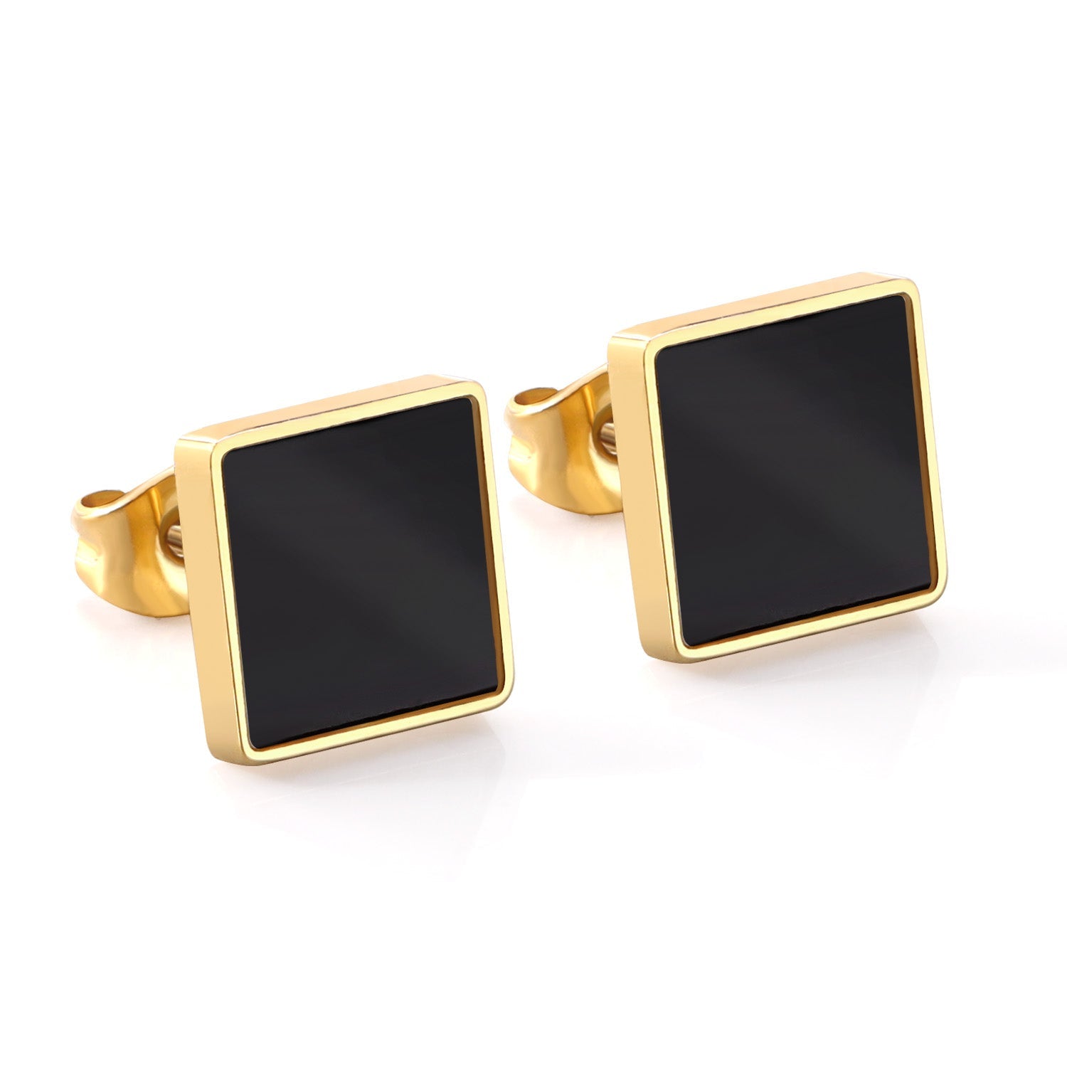 Ivana Square Pearl inlay Studs