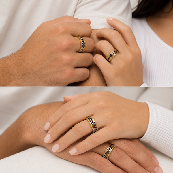 Beega Silver Spinning Chain Fidget Ring | Waterproof 18K Gold