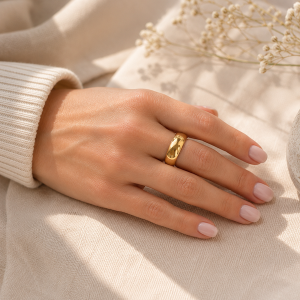 Iris Plain Band Ring | Waterproof 18k Gold