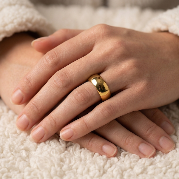 Iris Plain Band Ring | Waterproof 18k Gold