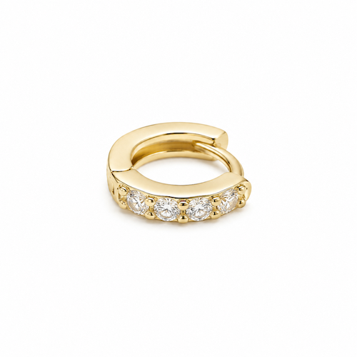 Jaban Crystal Helix Hoops Gold- Single