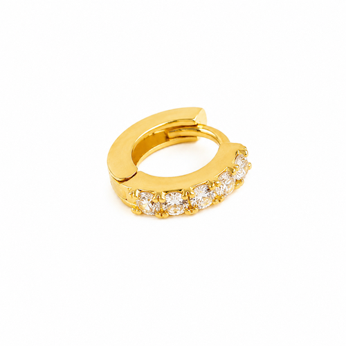Jaban Crystal Helix Hoops Gold- Single