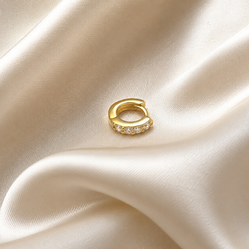 Jaban Crystal Helix Hoops Gold- Single