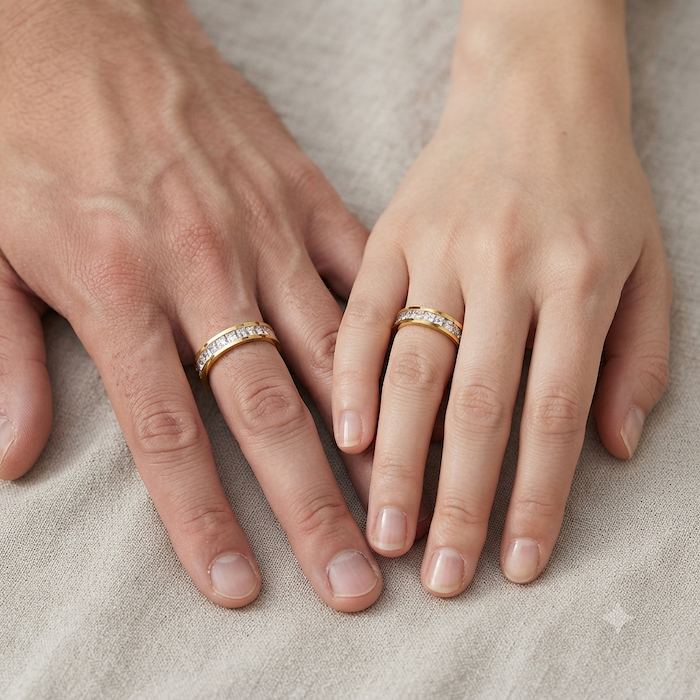 June Jewelled Band Ring | Waterproof 18K Gold
