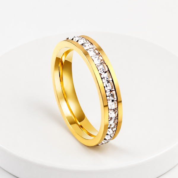 June Jewelled Band Ring | Waterproof 18K Gold