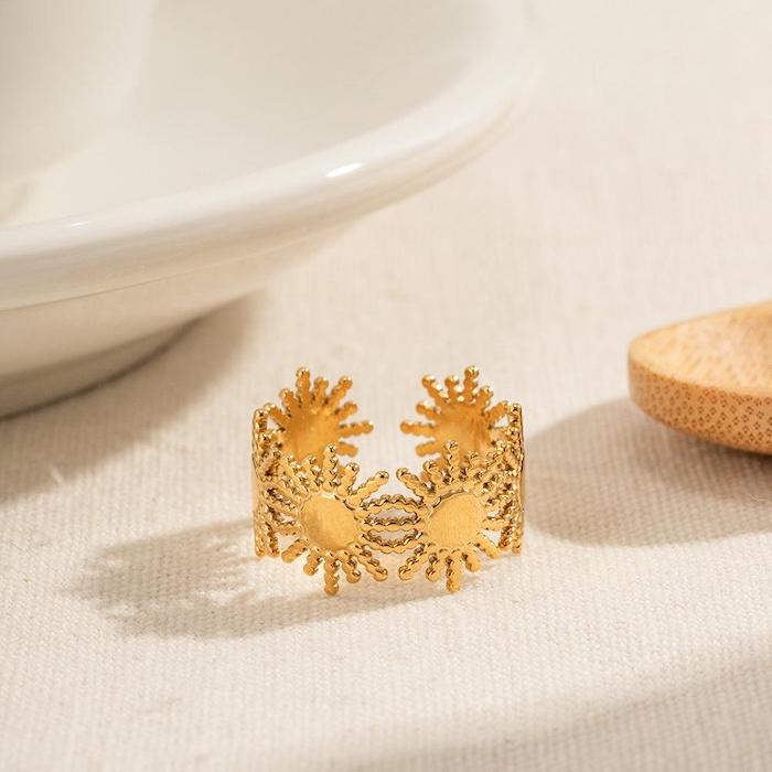 Lennon Sun Adjustable Ring | Waterproof 18K Gold
