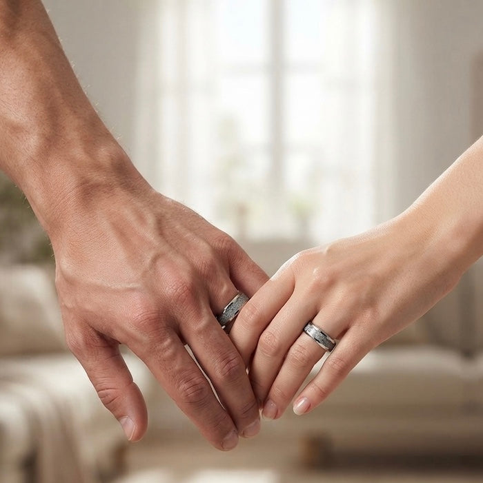 Lenox Textured Band Ring | Waterproof Silver Steel