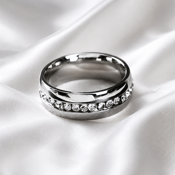 Lili Jewelled Band Ring | Waterproof Silver