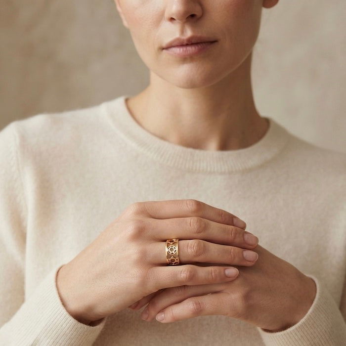 Lily Cut-out Ring | Waterproof 18K Gold