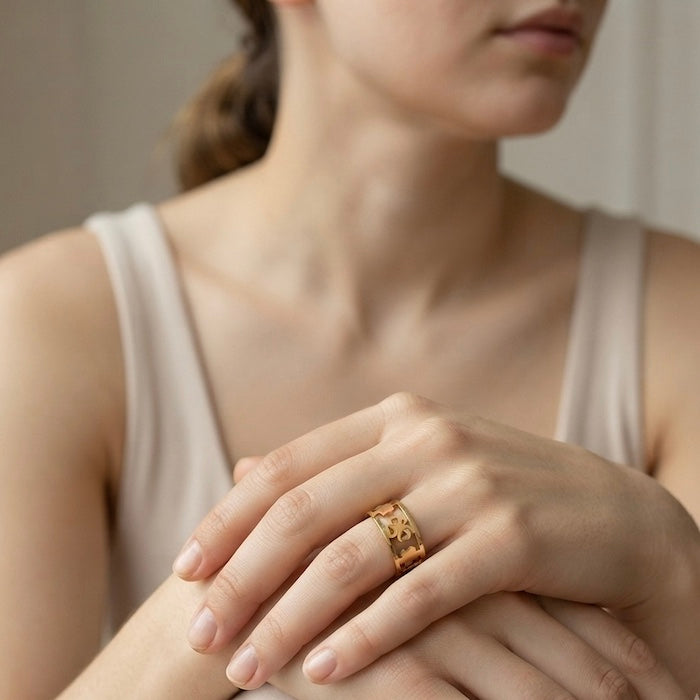 Lola Three Clover Ring | Waterproof 18K Gold